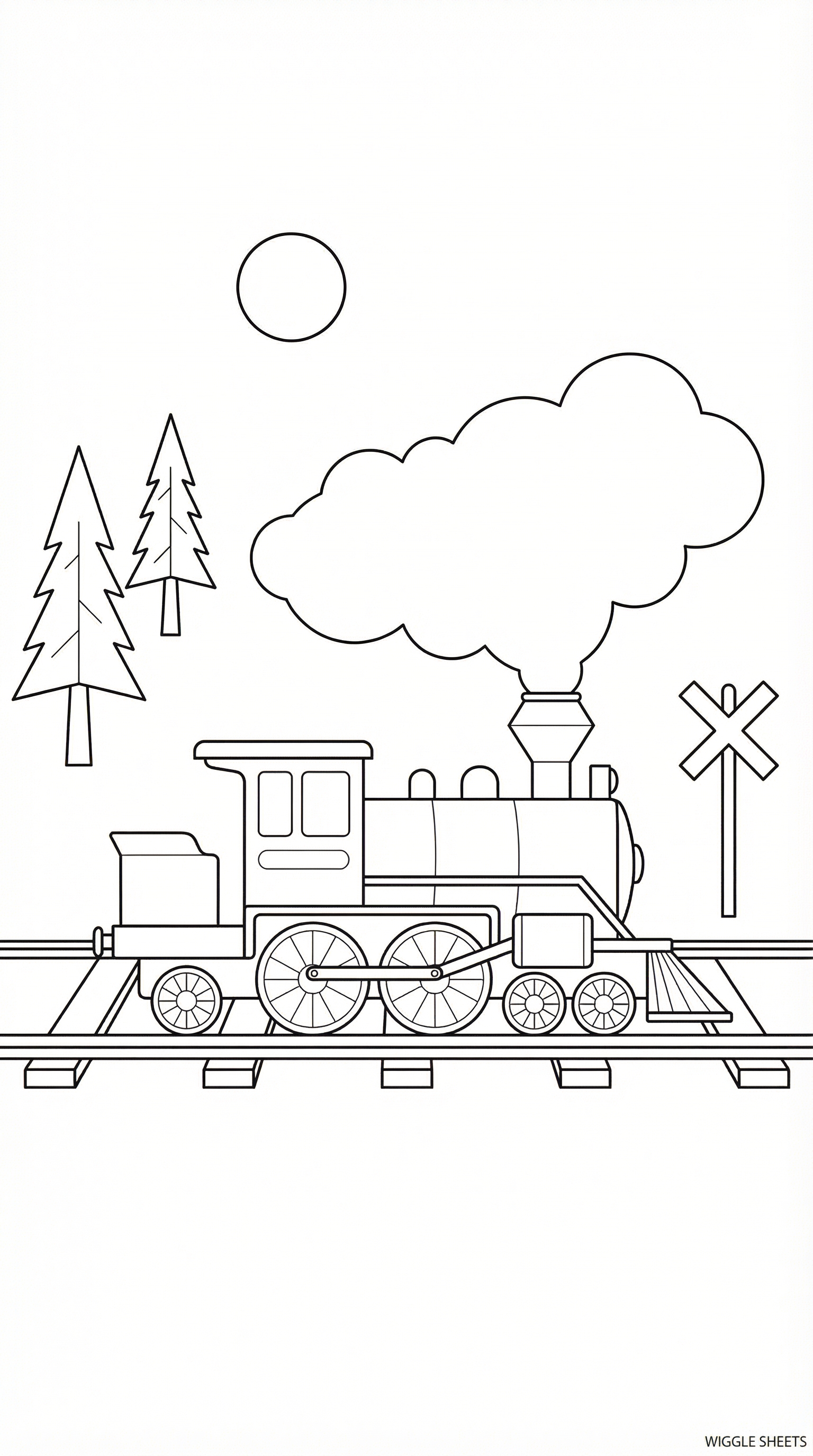 Steam Train Side Coloring Page